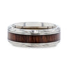 Odrin Rosewood Inlay With Intricate Beveled Edges Titanium Wedding Ring - 8mm