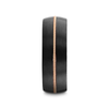 Reem Black Tungsten Ring with Brass Guitar String and Whiskey Barrel Inner Sleeve - 8mm
