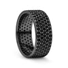 VENOM Sterling Silver Wedding Band with Black Spinel