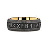 BALDUR Domed Tungsten Wedding Ring with Deep Engraved Runes