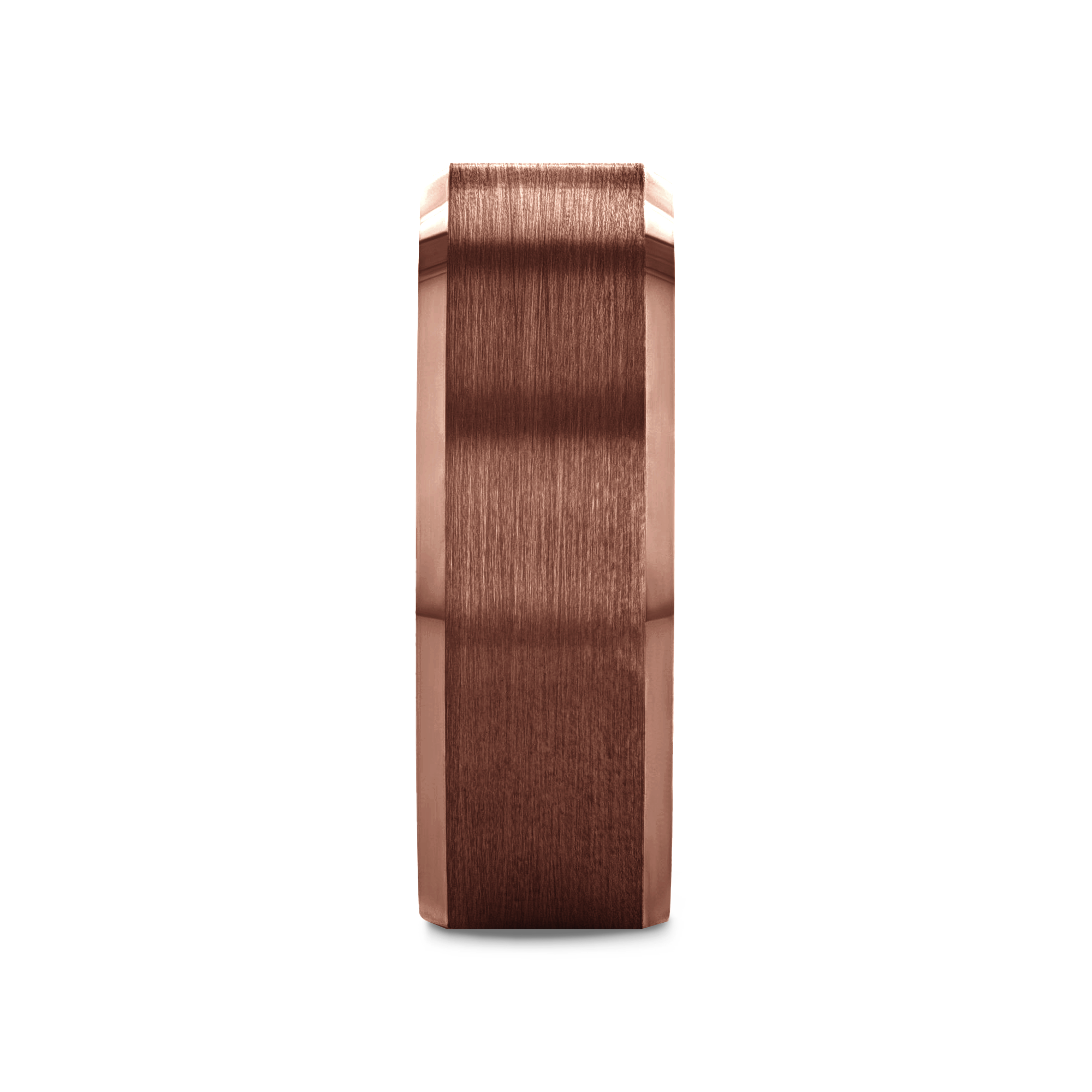 Sardis espresso tungsten ring, front view
