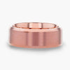 Rose Gold Tungsten Wedding Band For Men with Beveled Edges - 8mm