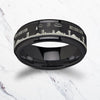 Spinning Engraved Super Mario Bros Pixel Level Game Black Tungsten Carbide Spinner Wedding Band - 8mm