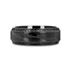 Corinth black titanium damascus ring, angle view