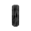 Corinth black titanium damascus ring, side view