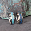Tungsten Beveled Wedding Band with Chrysocolla Inlay - 8mm