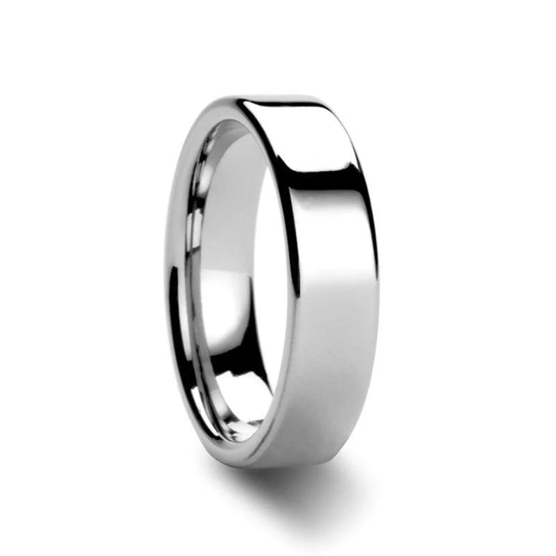 Women's Flat Tungsten Carbide Wedding Band - 4mm & 6mm