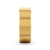 Yellow Gold Plating Titanium Men's Wedding Band With Flat Brushed Finish Center And Rounded Polished Edges - 8mm