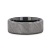 Anubis black titanium meteorite ring, flat lay