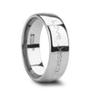 Antioch tungsten ring with handwriting engraving, side view