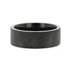 MIDNIGHT Flat Black Titanium Ring with Knurled Finish