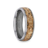 Xerxes tungsten gold flakes ring, side view