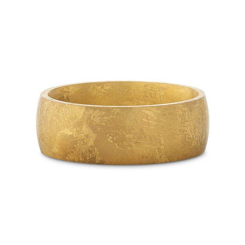 Icarus gold-plated titanium meteorite ring, flat lay