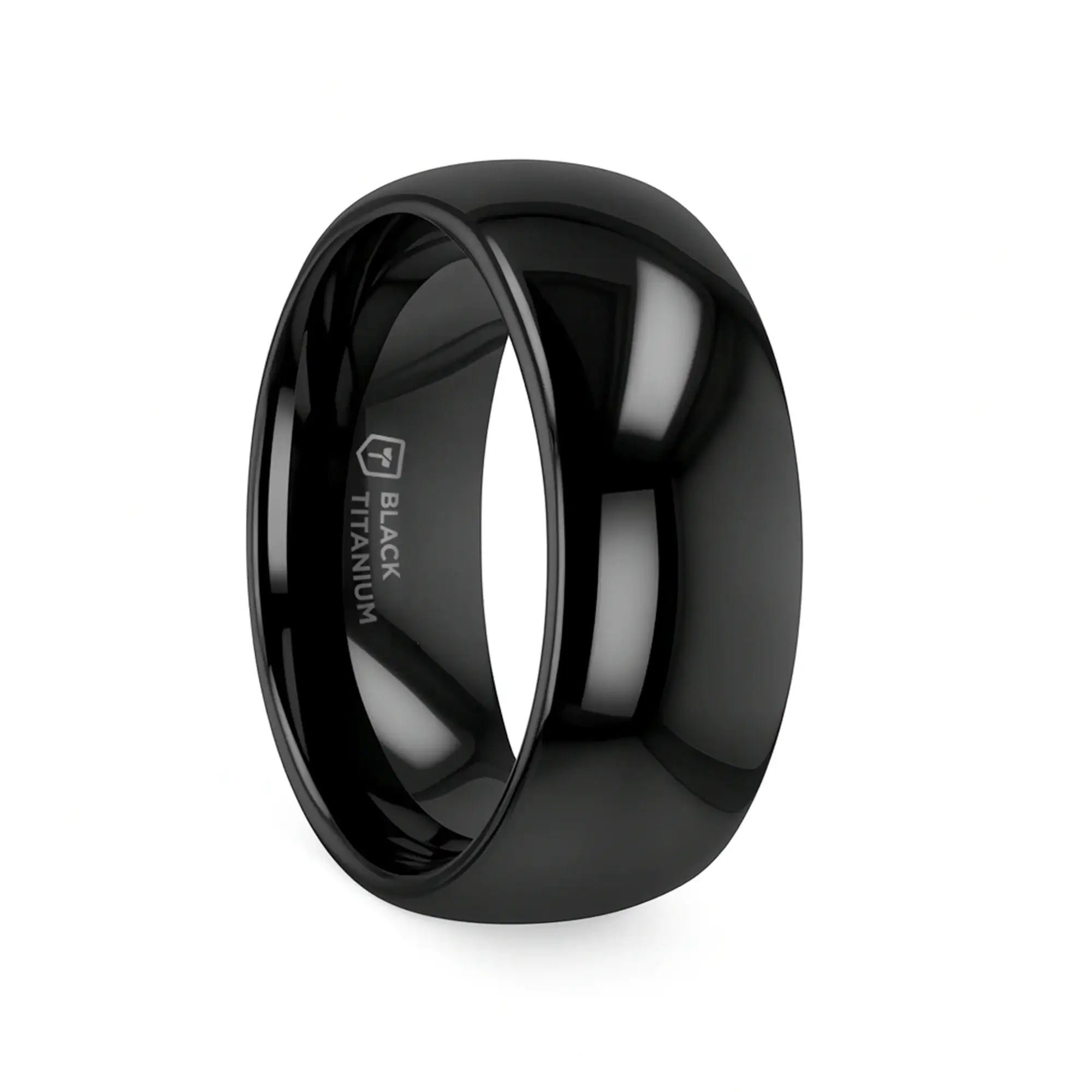Kratos black titanium ring, side view