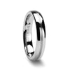 GALIDO Domed Polished Tungsten Wedding Band with Brushed Stripe Center 4mm - 12mm