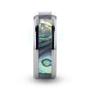 Thalassa titanium mother of pearl ring, front view