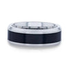 Karnak tungsten ring with black ceramic inlay, flat lay