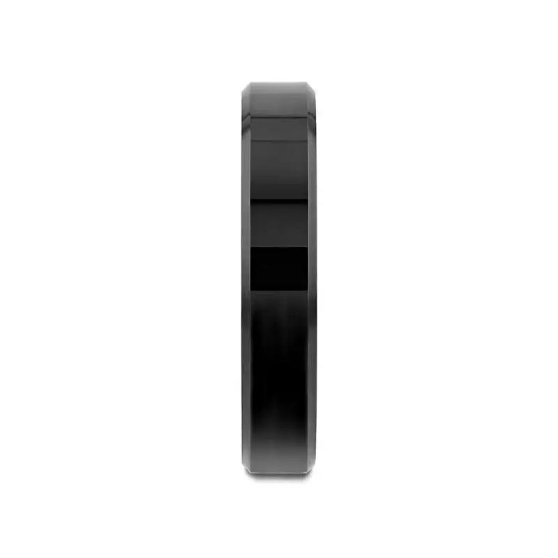 Sidon black tungsten ring, 4mm side view