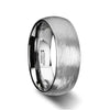 Philae tungsten ring with wire brushed finish, side view