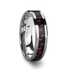Cyrene tungsten ring with carbon fiber inlay, side view