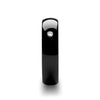 Sekhmet domed black ceramic ring with diamond, front view