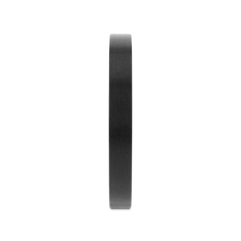 Larissa black tungsten ring, side view