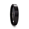 ABBEY Classic Black Tungsten Ring w/ Polished Edges and Brushed Center 4mm-10mm