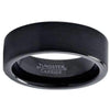Abby Black Brushed flat Band Tungsten Wedding Ring - 7mm