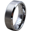 Adriel Tungsten Wedding Band With High Polished Beveled Edges & Brushed Center - 6mm 8mm