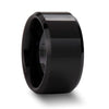 AEGIS Beveled Black Polished Finish Ceramic Wedding Band - 4mm - 12mm