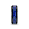 Akhila Ceramic Black Wedding Ring Blue Lapis Inlay Beveled Polished Finish - 8mm