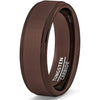 Akil Men’s Brown Brushed Tungsten Carbide Wedding Band with Step Edges - 8mm