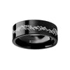 AMES Mountain Range Outdoors Landscape Engraved Black Tungsten Ring 4mm - 12mm