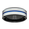 ARLO Men’s Tungsten Wedding Ring w/ Blue Groove and Black Inside - 8 mm