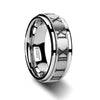 ARTEMIS Spinner Ring With Roman Numerals Raised Center Brush Finish - 8mm