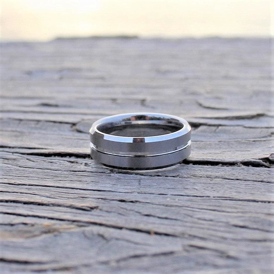 Gifts For Women 8MM Men's Tungsten Carbide Brushed Center Polished