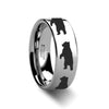 AVERY Standing Bear Engraved Flat Tungsten Carbide Ring - 4mm - 12mm