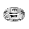 BLAIR Engraved Batman Logo Tungsten Carbide Spinner Wedding Band - 8mm