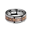 Boa Snake Skin Tungsten Wedding Ring Beveled Polished Finish - 8mm
