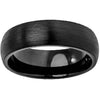 Brushed Black Classic Domed Tungsten Carbide Wedding Band - 6mm