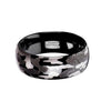 Carter Black and Grey Domed Camo Tungsten Wedding Band For Men - 8 mm