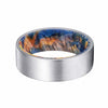 DIONOS Pipe Cut Tungsten Ring with Blue & Yellow box Elder Wood Sleeve 8mm