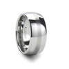 Domed Tungsten Carbide Wedding Band Set With Brushed Stripe Center - 4mm - 12mm