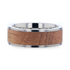 Flat Titanium Ring Made From Genuine Whiskey Barrels Used By Jack Daniel’s Distillery - 8mm