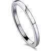 GENE Highly Polished Domed Tungsten Wedding Band Ring for Women - 2mm