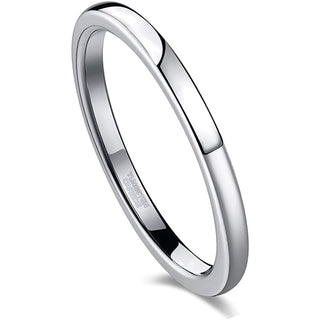 GENE Highly Polished Domed Tungsten Wedding Band Ring for Women - 2mm - 4 / Tungsten