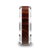 Genuine Bubinga Wood Inlaid Tungsten Carbide Ring With Beveled Edges 8mm