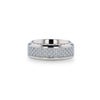 HOBART Men’s Titanium Wedding Ring With White Carbon Fiber Inlay - 8mm