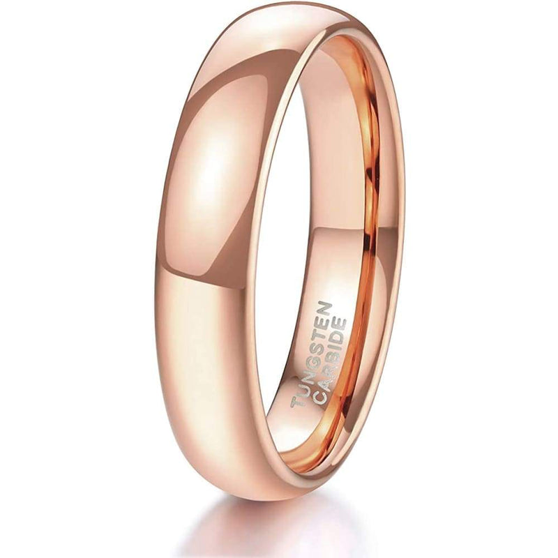 JODY Rose Gold Inlaid High Polish Domed Women’s Tungsten Wedding Band- 4mm