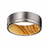 KALIN Men’s Grooved Tungsten Carbide Ring w/ Olive Wood Sleeve - 8MM